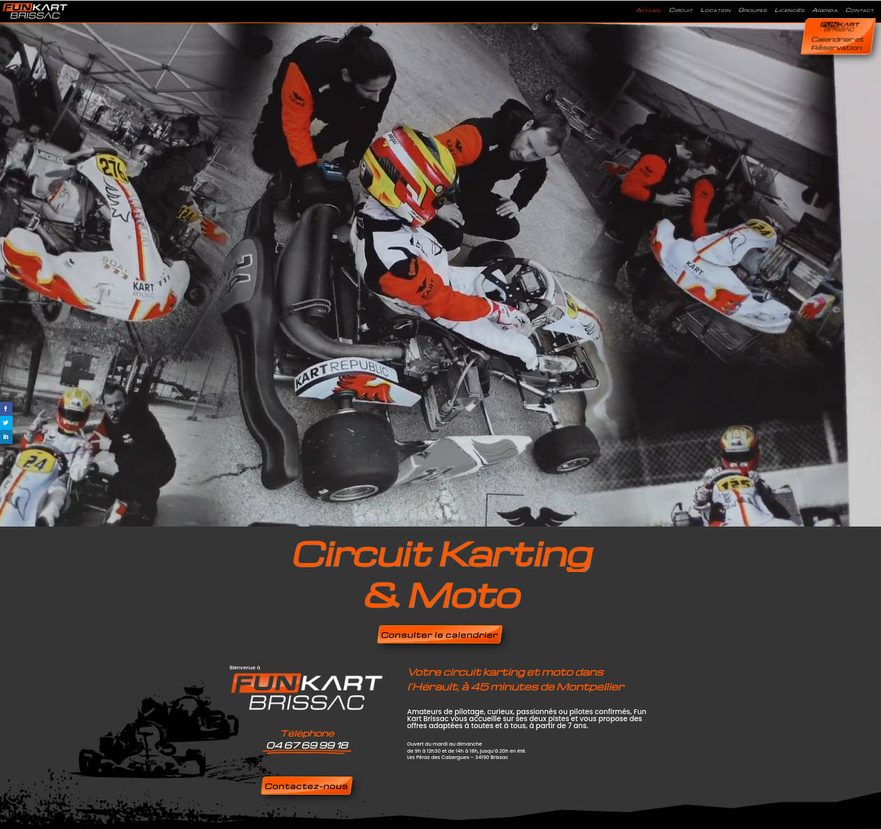 Création site internet circuit karting moto Fun Kart Brissac